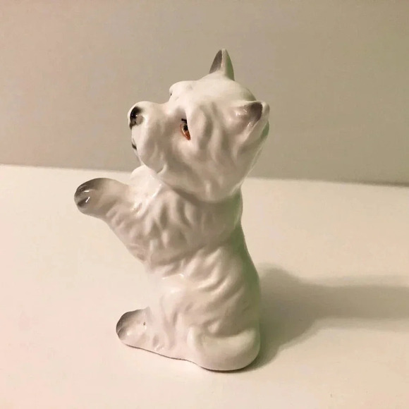 Vintage Miniature Scottish Terrier Dog Puppy Dog Figurine Bone China Taiwan - Picture 2 of 9